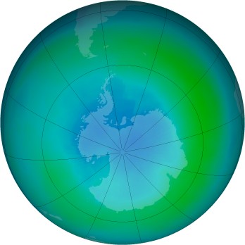 Antarctic ozone map for 2002-03